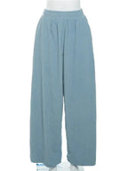 Basic Pocket High Waist Trousers Corduroy Streetwear Long Bottoms nowadaysfashion