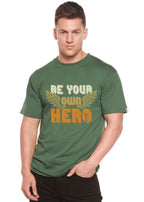 Be Your Own Hero Men's Bamboo Viscose/Organic Cotton Short Sleeve Graphic T-Shirt Spun Bamboo