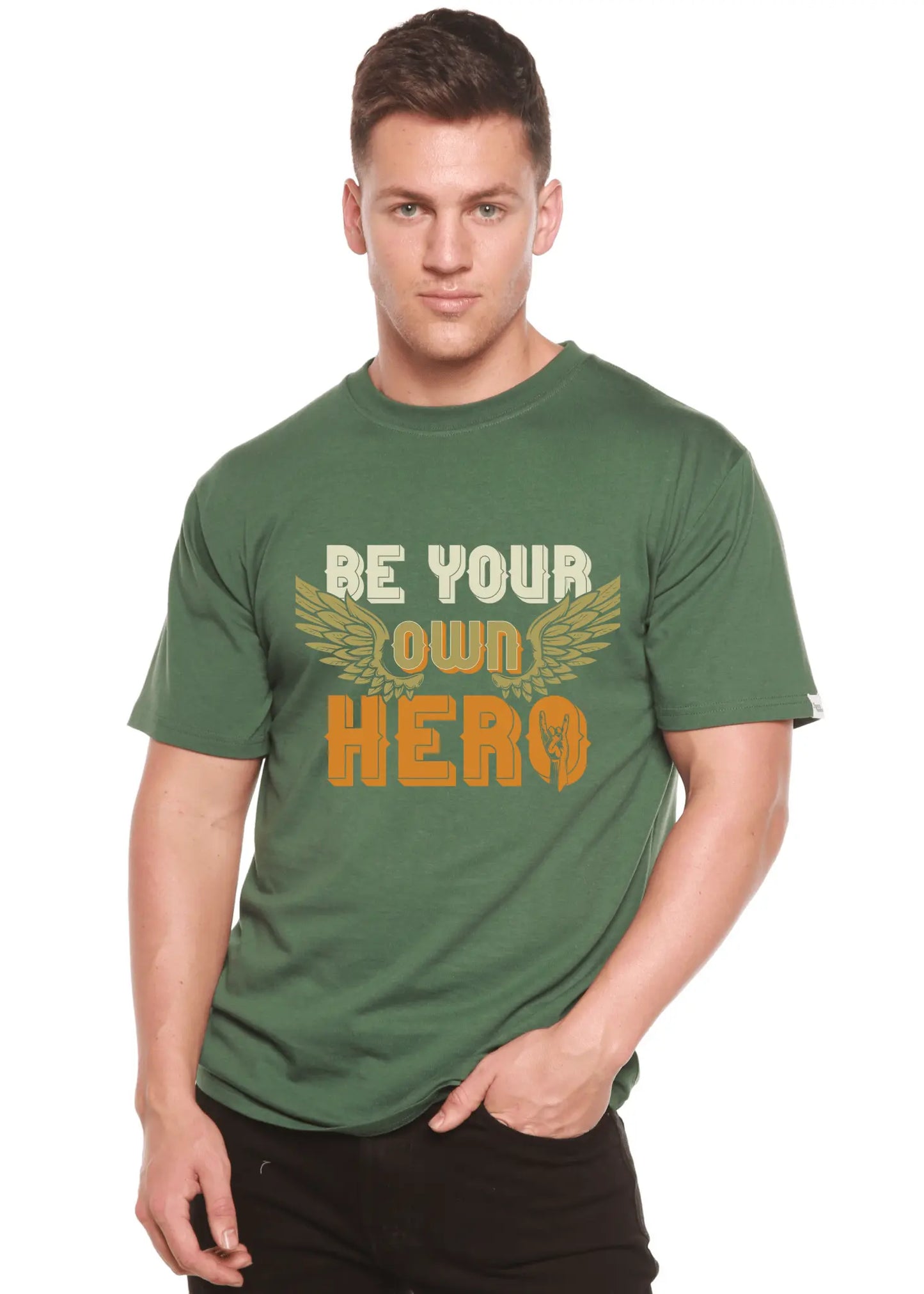 Be Your Own Hero Men's Bamboo Viscose/Organic Cotton Short Sleeve Graphic T-Shirt - Blade & Thread
