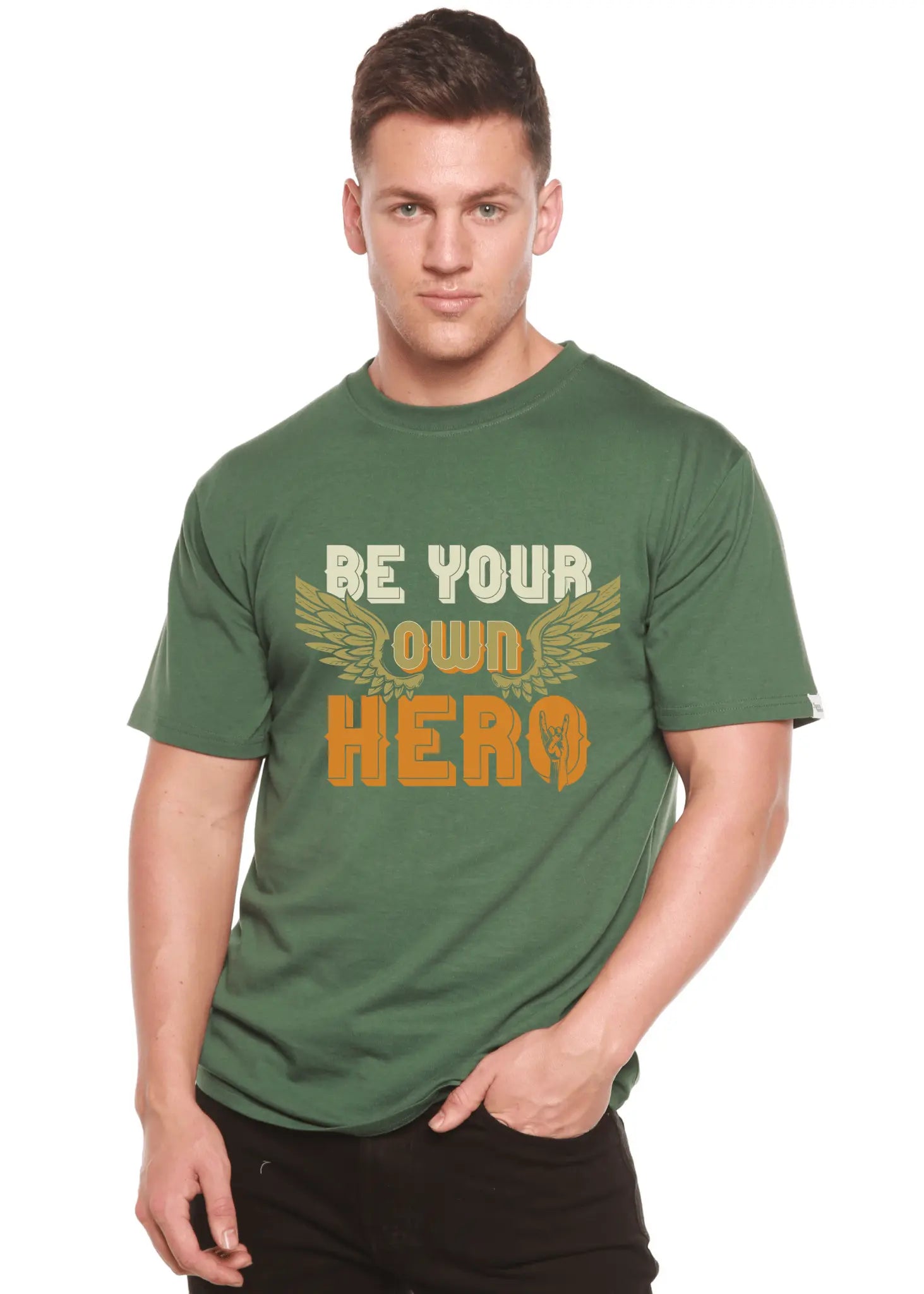 Be Your Own Hero Men's Bamboo Viscose/Organic Cotton Short Sleeve Graphic T-Shirt - Blade & Thread