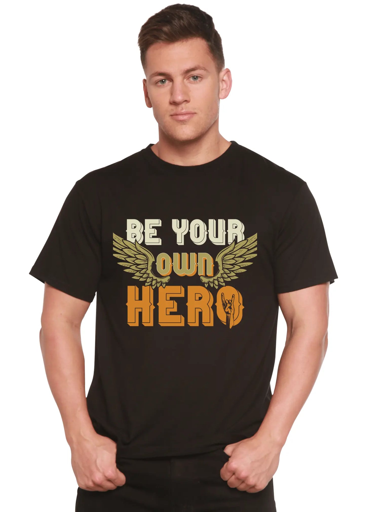 Be Your Own Hero Men's Bamboo Viscose/Organic Cotton Short Sleeve Graphic T-Shirt - Blade & Thread
