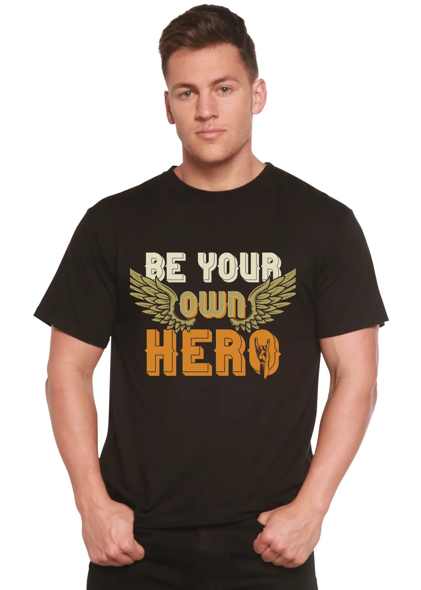 Be Your Own Hero Men's Bamboo Viscose/Organic Cotton Short Sleeve Graphic T-Shirt - Blade & Thread