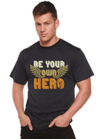 Be Your Own Hero Men's Bamboo Viscose/Organic Cotton Short Sleeve Graphic T-Shirt Spun Bamboo