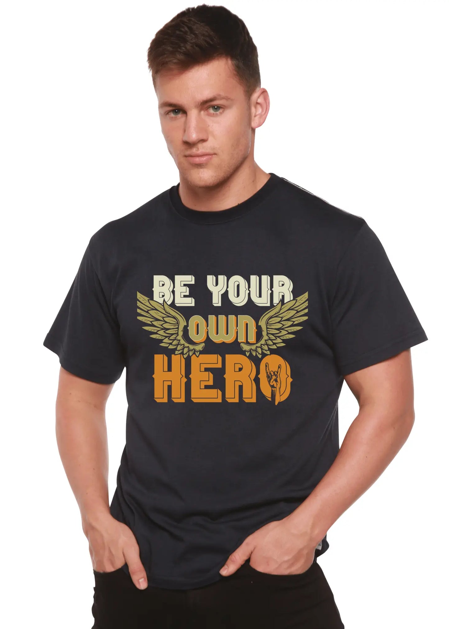 Be Your Own Hero Men's Bamboo Viscose/Organic Cotton Short Sleeve Graphic T-Shirt - Blade & Thread