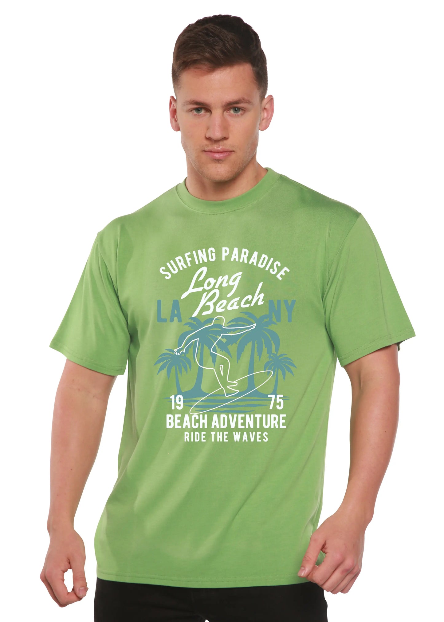 Beach Adventure Men's Bamboo Viscose/Organic Cotton Short Sleeve Graphic T-Shirt Spun Bamboo