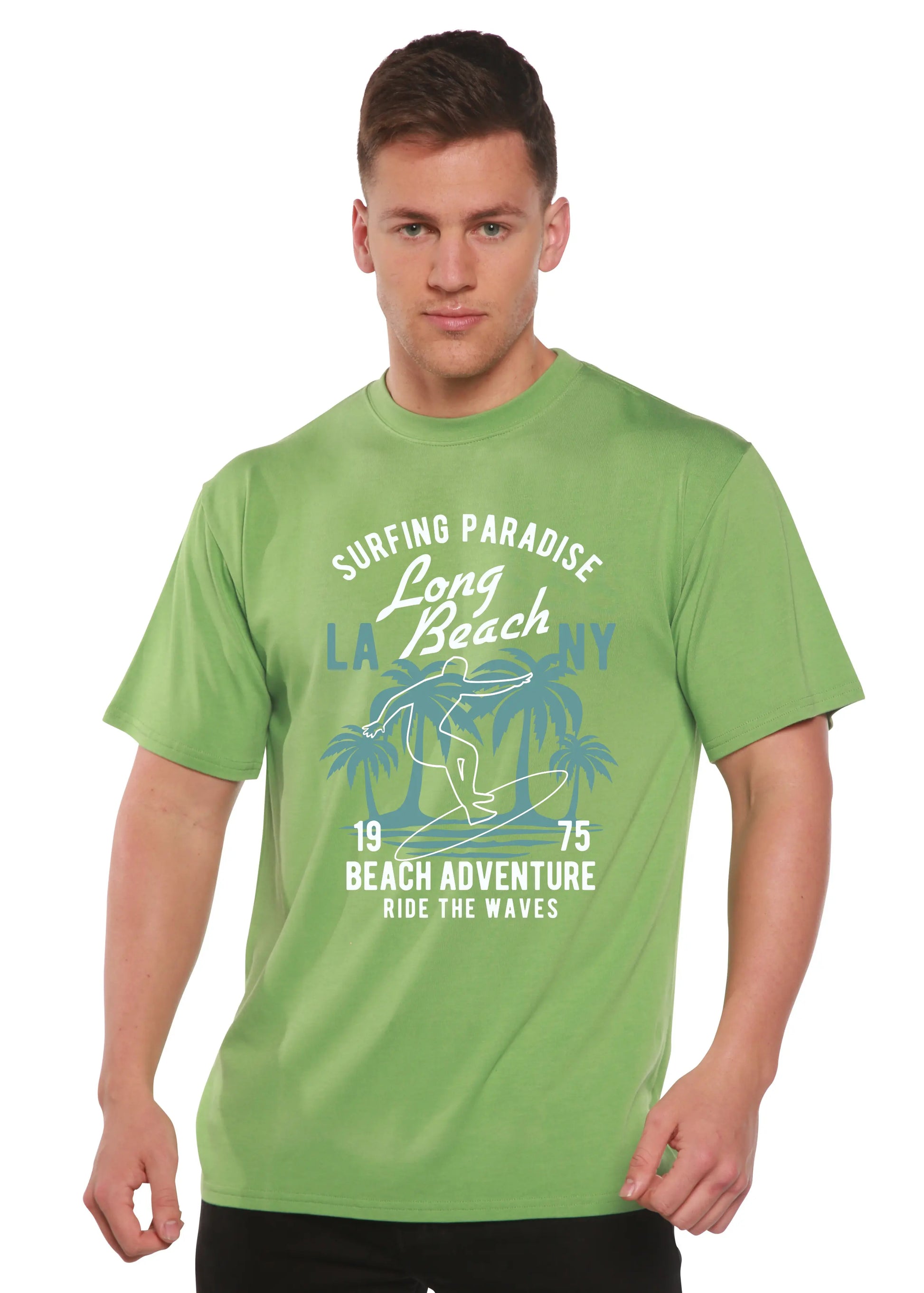 Beach Adventure Men's Bamboo Viscose/Organic Cotton Short Sleeve Graphic T-Shirt Spun Bamboo