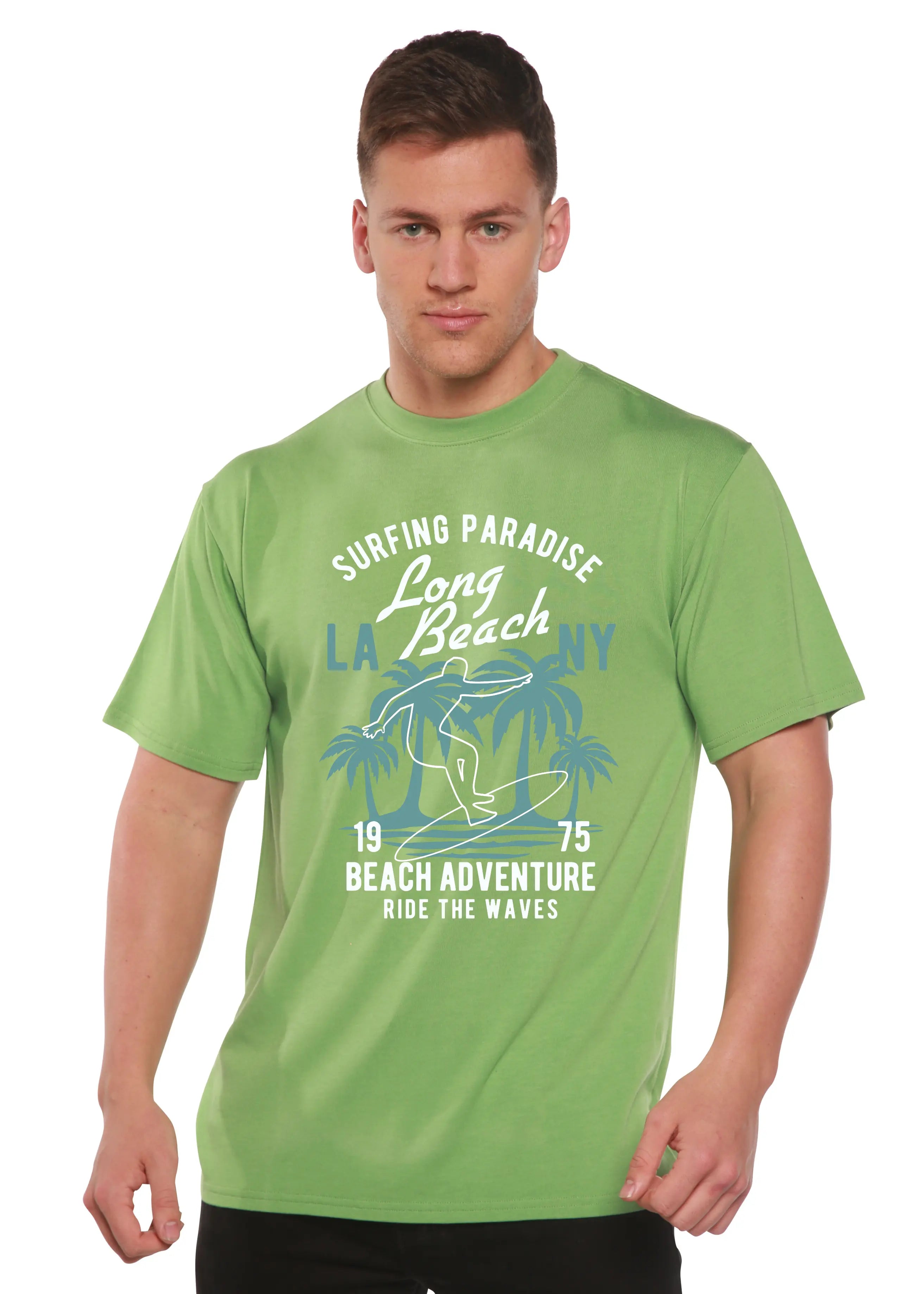 Beach Adventure Men's Bamboo Viscose/Organic Cotton Short Sleeve Graphic T-Shirt Spun Bamboo