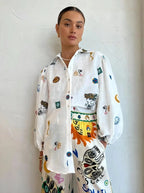 Beach Printed Lapel Shirt Pants Suits nowadaysfashion