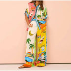 Beach Printed Lapel Shirt Pants Suits nowadaysfashion