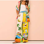 Beach Printed Lapel Shirt Pants Suits nowadaysfashion