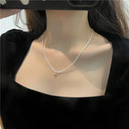 Beads Women's Neck Chain Kpop Pearl Choker Necklace Gold Color Jewelry On The Neck Pendant nowadaysfashion
