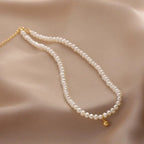 Beads Women's Neck Chain Kpop Pearl Choker Necklace Gold Color Jewelry On The Neck Pendant nowadaysfashion