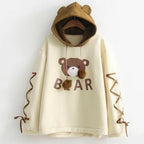 Bear Cap Hoodies Sweatshirt Top Womens Long Sleeve Cute Sweat Hooded Jumper nowadaysfashion