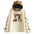 Bear Cap Hoodies Sweatshirt Top Womens Long Sleeve Cute Sweat Hooded Jumper nowadaysfashion