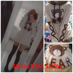 Bear Cap Hoodies Sweatshirt Top Womens Long Sleeve Cute Sweat Hooded Jumper nowadaysfashion