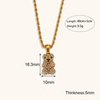 Bear pendant 18K zirconium necklace nowadaysfashion