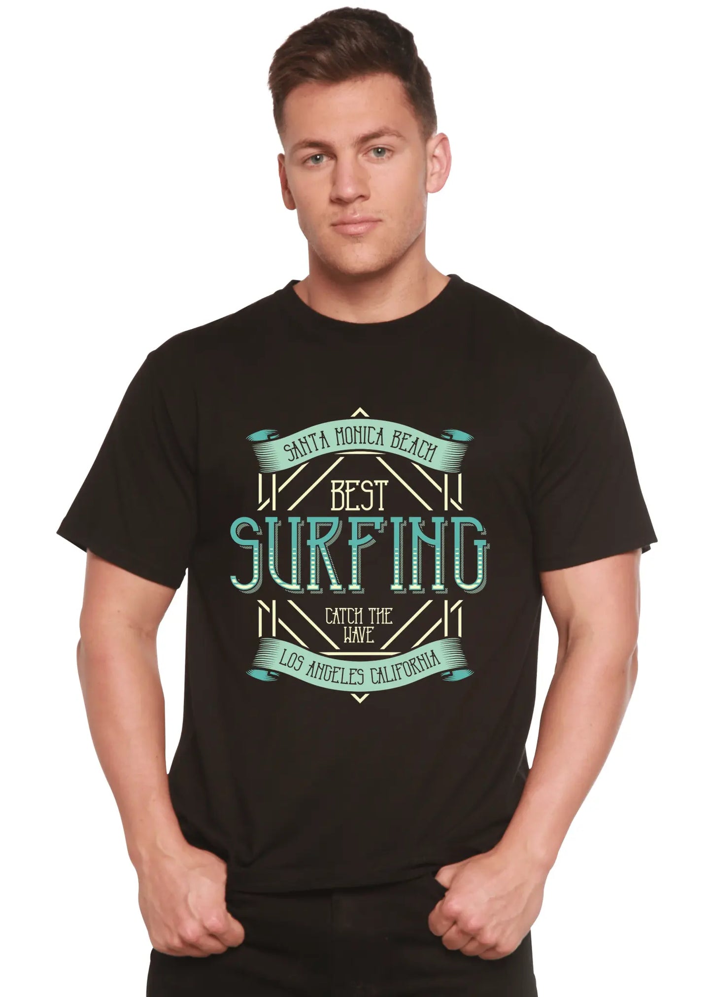 Best Surfing Men's Bamboo Viscose/Organic Cotton Short Sleeve Graphic T-Shirt - Blade & Thread