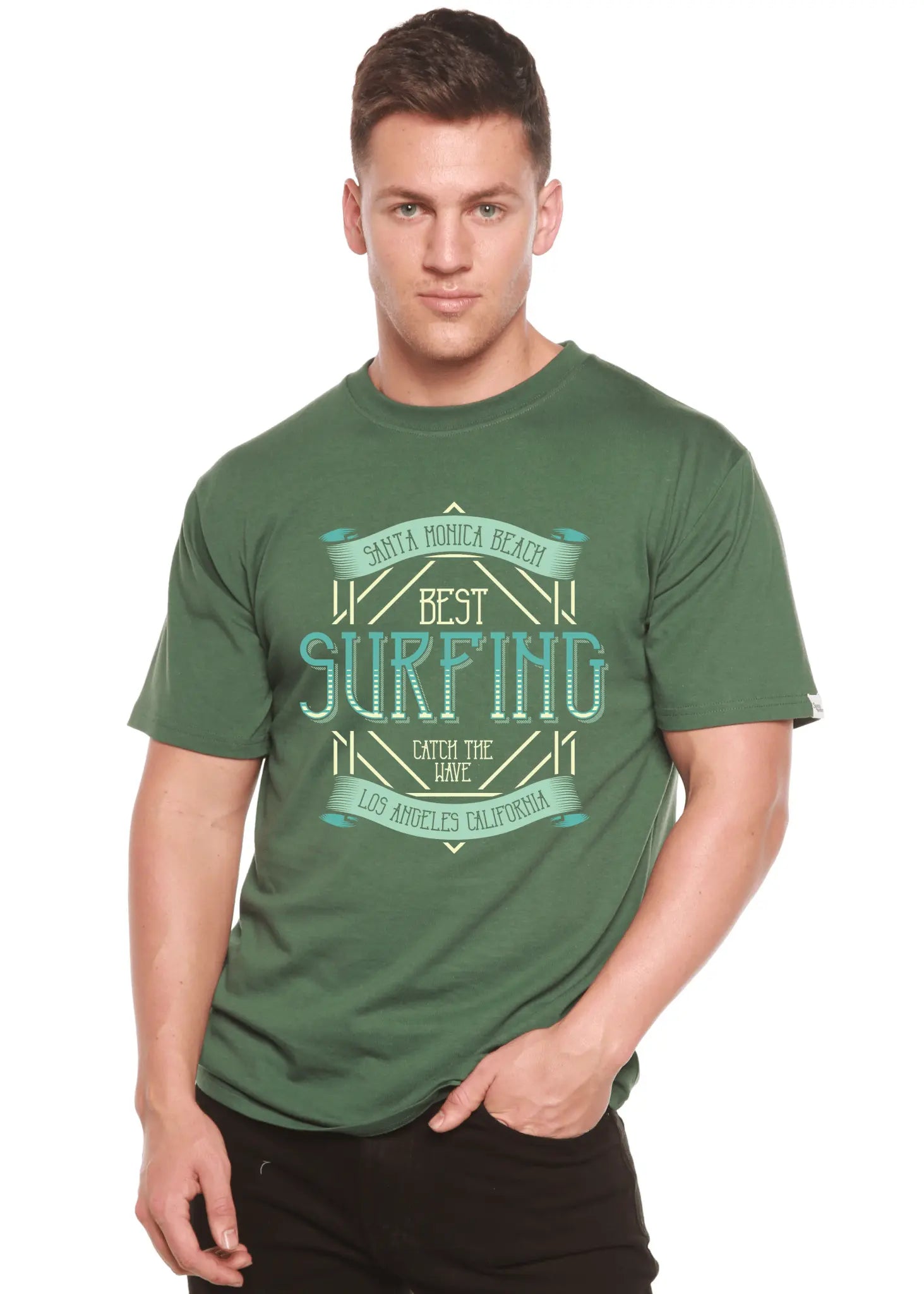 Best Surfing Men's Bamboo Viscose/Organic Cotton Short Sleeve Graphic T-Shirt - Blade & Thread