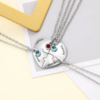 BFF Heart Shaped Friendship Birthstone Necklace with for 4 Friends nowadaysfashion