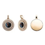 Big Size Custom Photo Rotating Pendant Necklace Full Iced Out Cubic Zirconia Hip Hop Jewelry nowadaysfashion