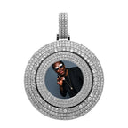 Big Size Custom Photo Rotating Pendant Necklace Full Iced Out Cubic Zirconia Hip Hop Jewelry nowadaysfashion