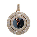 Big Size Custom Photo Rotating Pendant Necklace Full Iced Out Cubic Zirconia Hip Hop Jewelry nowadaysfashion