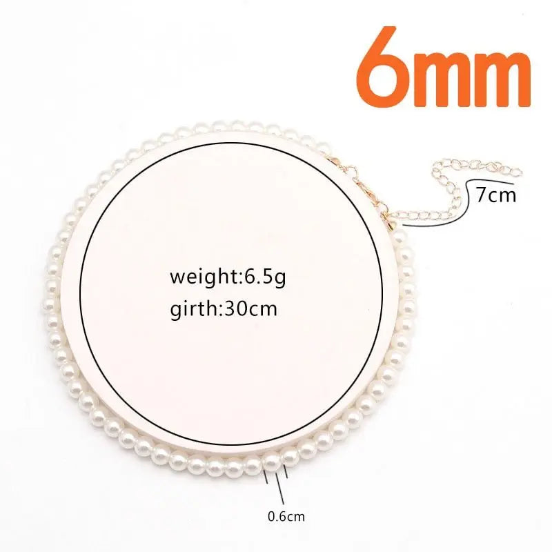 Big White Imitation Pearl Beads Choker Clavicle Chain Necklace For Women Wedding Jewelry - Blade & Thread