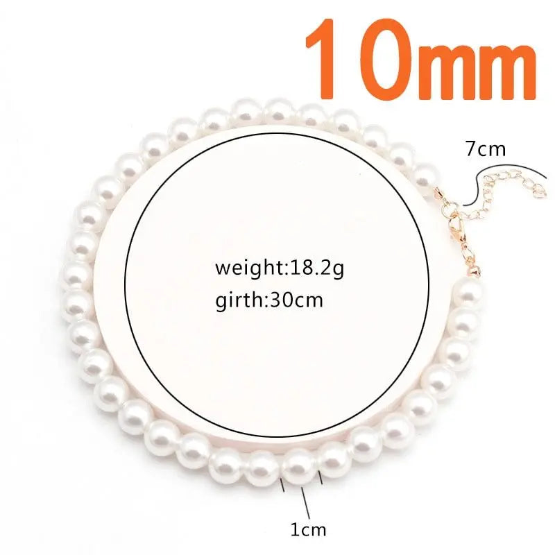 Big White Imitation Pearl Beads Choker Clavicle Chain Necklace For Women Wedding Jewelry nowadaysfashion