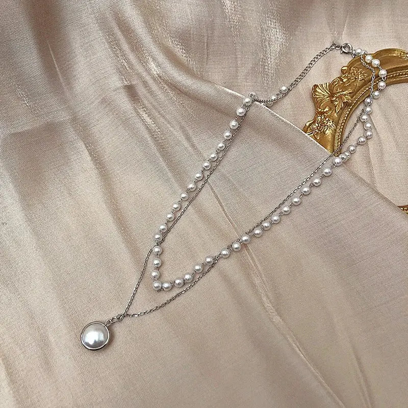Big White Imitation Pearl Beads Choker Clavicle Chain Necklace For Women Wedding Jewelry - Blade & Thread