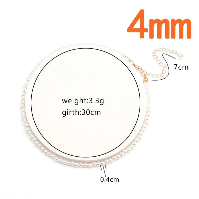 Big White Imitation Pearl Beads Choker Clavicle Chain Necklace For Women Wedding Jewelry - Blade & Thread