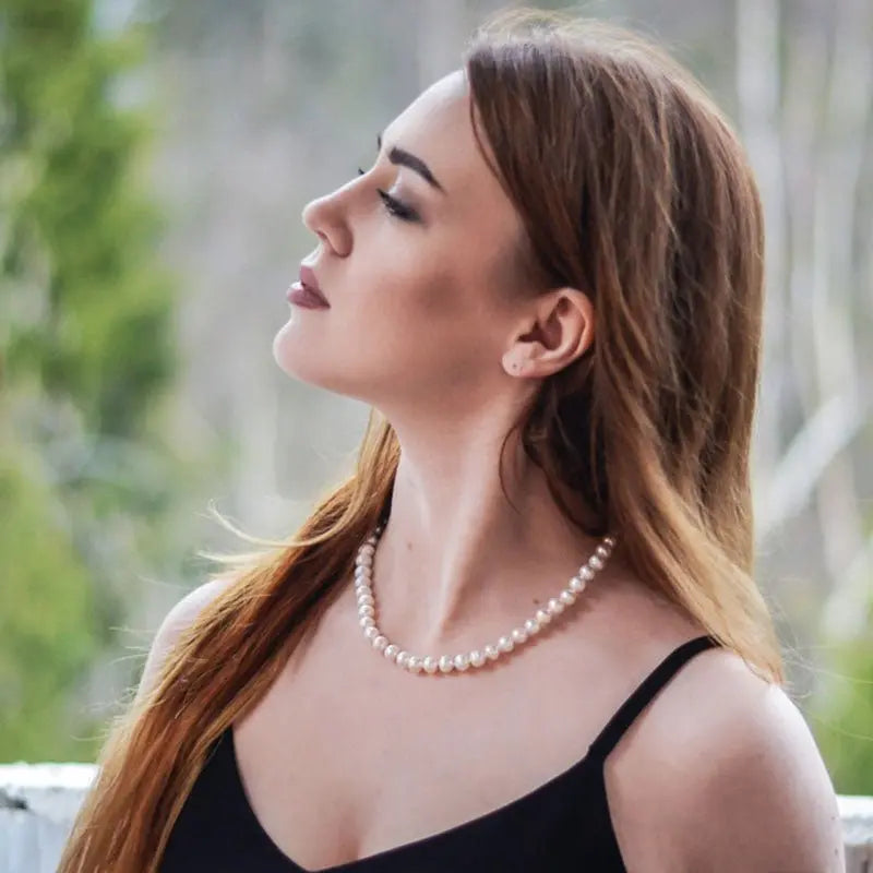 Big White Imitation Pearl Beads Choker Clavicle Chain Necklace For Women Wedding Jewelry - Blade & Thread