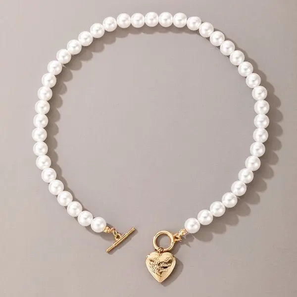Big White Imitation Pearl Beads Choker Clavicle Chain Necklace For Women Wedding Jewelry - Blade & Thread