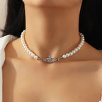 Big White Imitation Pearl Choker Necklace  Clavicle Chain Fashion Necklace nowadaysfashion