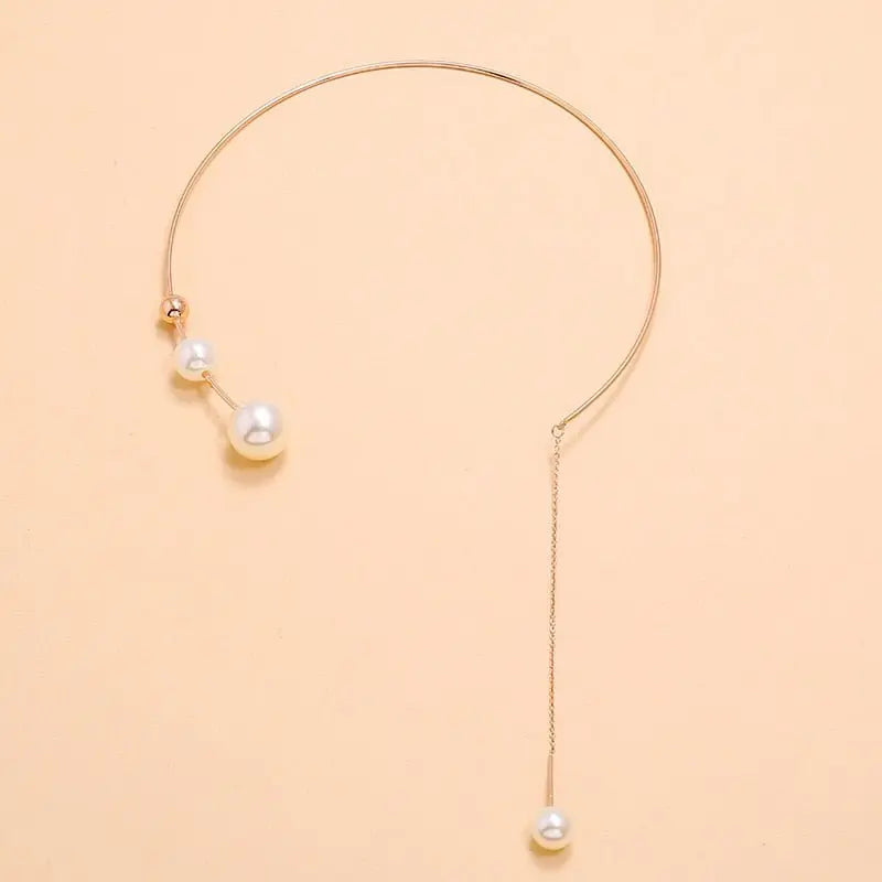Big White Imitation Pearl Choker Necklace  Clavicle Chain Fashion Necklace nowadaysfashion