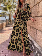 Bikini Cover Ups Print Maxi Dress for Women Summer Bohemian Beach Sexy Floral Tunic Long Dress nowadaysfashion
