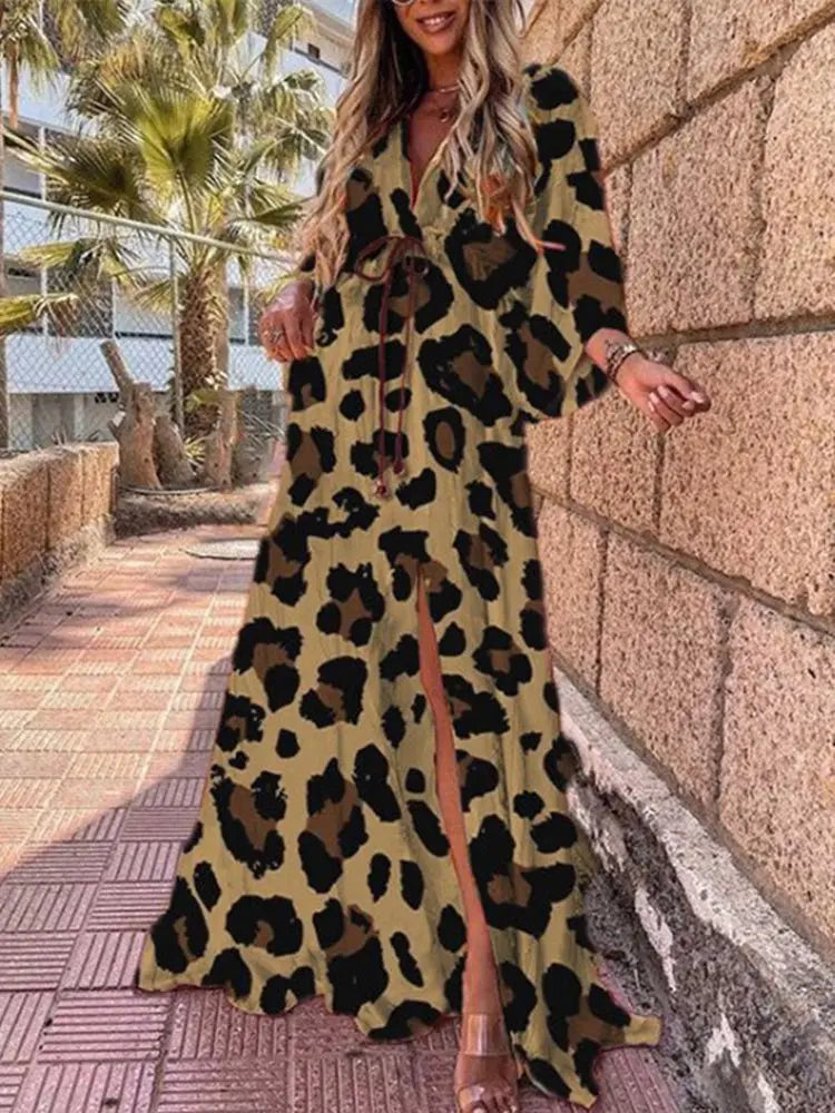 Bikini Cover Ups Print Maxi Dress for Women Summer Bohemian Beach Sexy Floral Tunic Long Dress - Blade & Thread