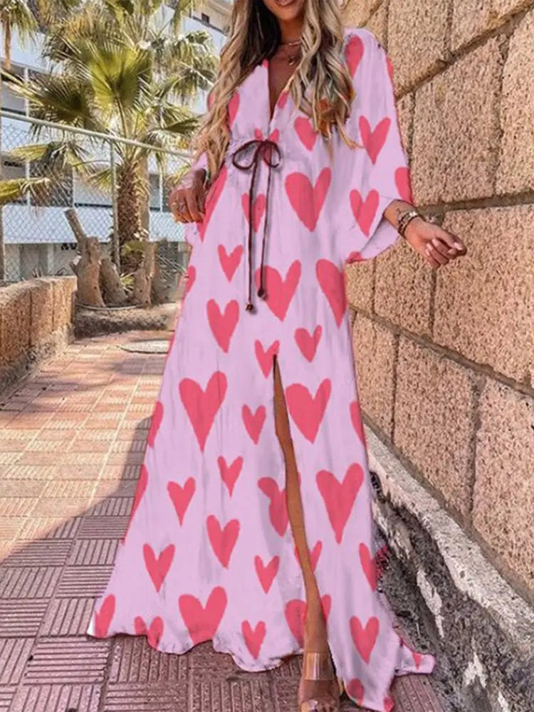 Bikini Cover Ups Print Maxi Dress for Women Summer Bohemian Beach Sexy Floral Tunic Long Dress - Blade & Thread