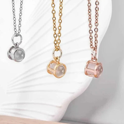 Birth Flowers Customized Projection Photo Necklaces Memorial Birthday Gift nowadaysfashion