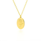 Birth Mother Flower Neckalce New Month Necklace For Mom Gold Color Oval Pendant Necklace nowadaysfashion
