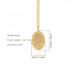 Birth Mother Flower Neckalce New Month Necklace For Mom Gold Color Oval Pendant Necklace nowadaysfashion