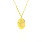 Birth Mother Flower Neckalce New Month Necklace For Mom Gold Color Oval Pendant Necklace nowadaysfashion