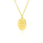Birth Mother Flower Neckalce New Month Necklace For Mom Gold Color Oval Pendant Necklace nowadaysfashion