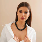 black bead necklace nowadaysfashion