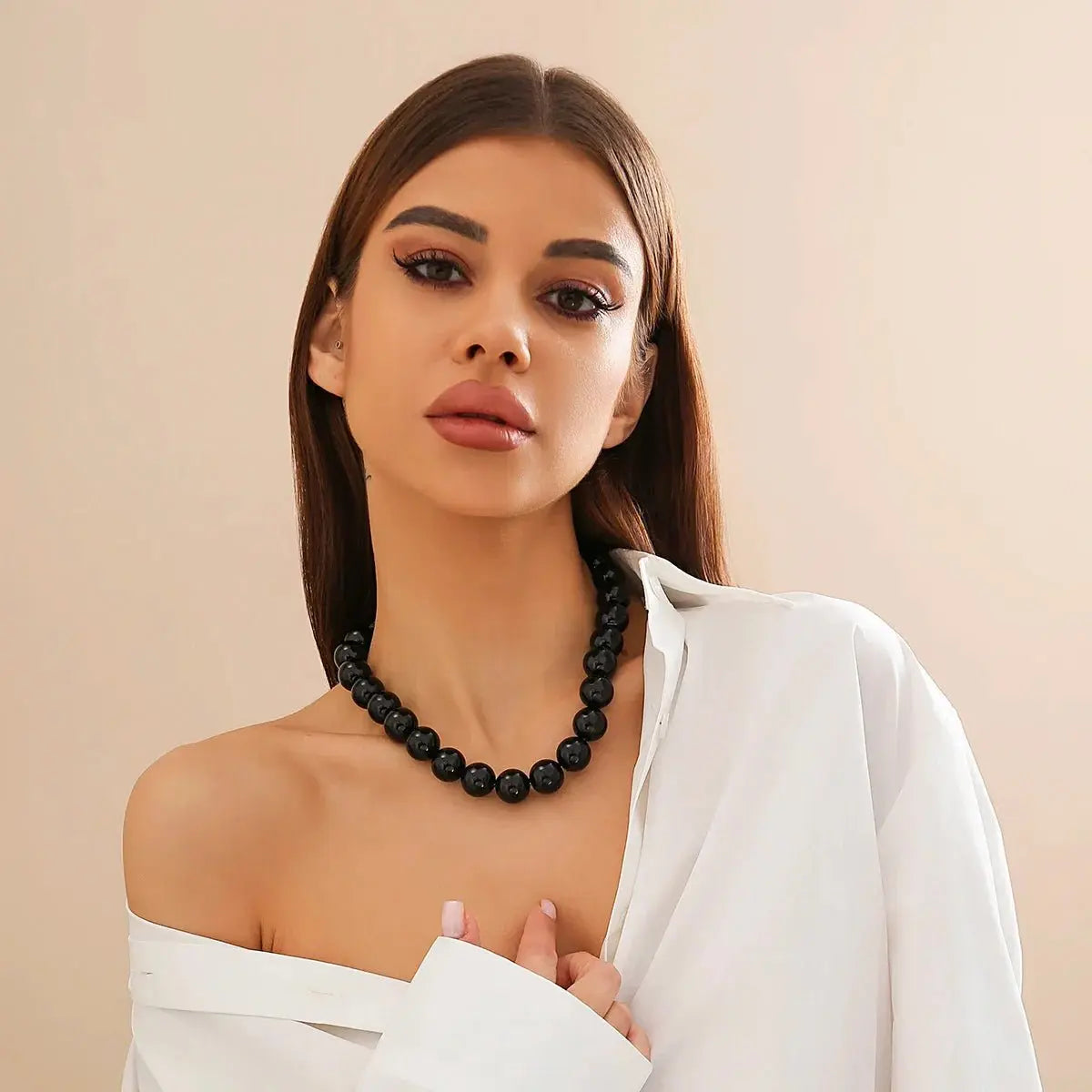 black bead necklace nowadaysfashion