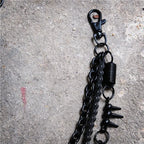 Black bicycle chain spring spiked three-layer metal trouser chains nowadaysfashion