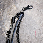 Black bicycle chain spring spiked three-layer metal trouser chains nowadaysfashion