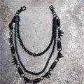 Black bicycle chain spring spiked three-layer metal trouser chains nowadaysfashion