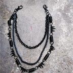 Black bicycle chain spring spiked three-layer metal trouser chains nowadaysfashion