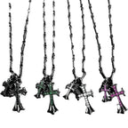 black double cross diamond Bamboo necklace nowadaysfashion