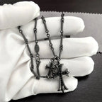 black double cross diamond Bamboo necklace nowadaysfashion